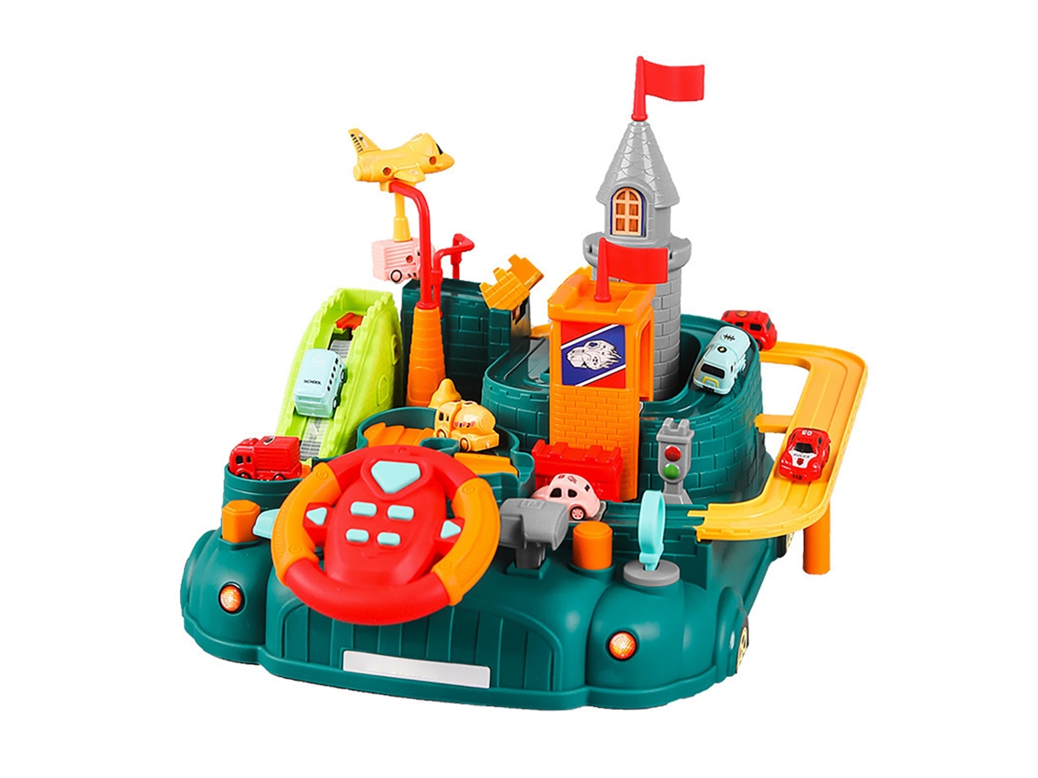 Yncm-juguete De Pista De Carreras Inercial Deslizante Educativo Interactivo Para Niños Niñas Regalo De Cumpleaños Verde