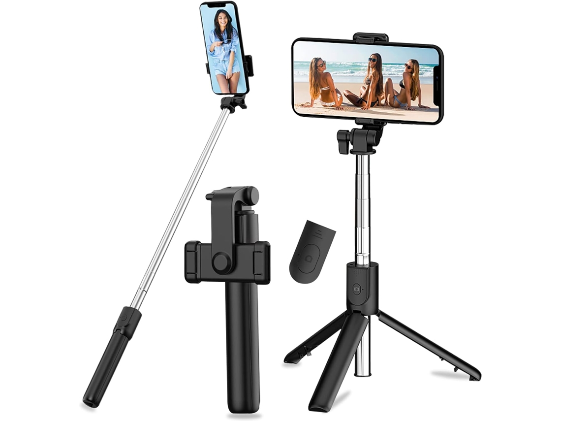 Bastón Selfie 3m1 C Tripé Control Remoto Rotación De 360° Aluminio Antideslizante