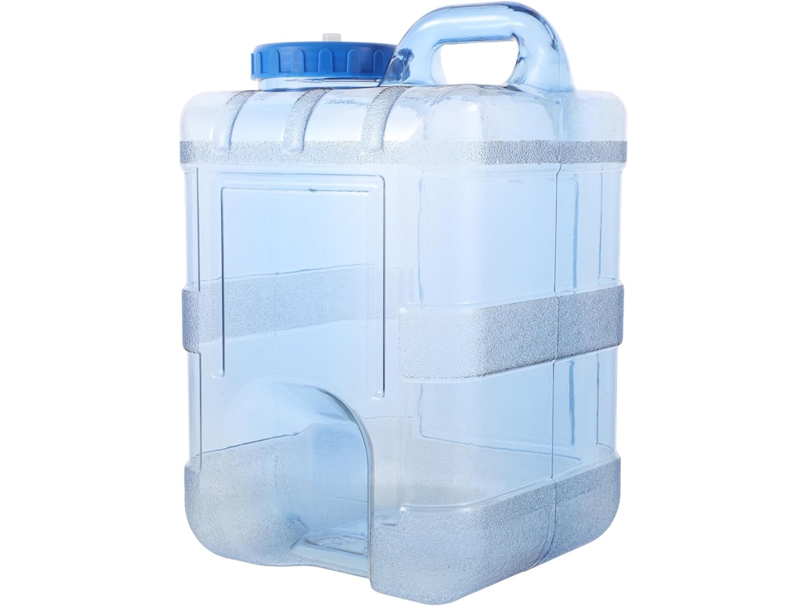 Botella de agua cuadrada de 15 litros para camping, fabricada en plástico, para uso en el coche.