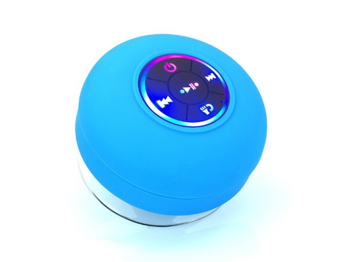 Nuevo altavoz inalámbrico Bluetooth LED impermeable para baño Mdug (azul)