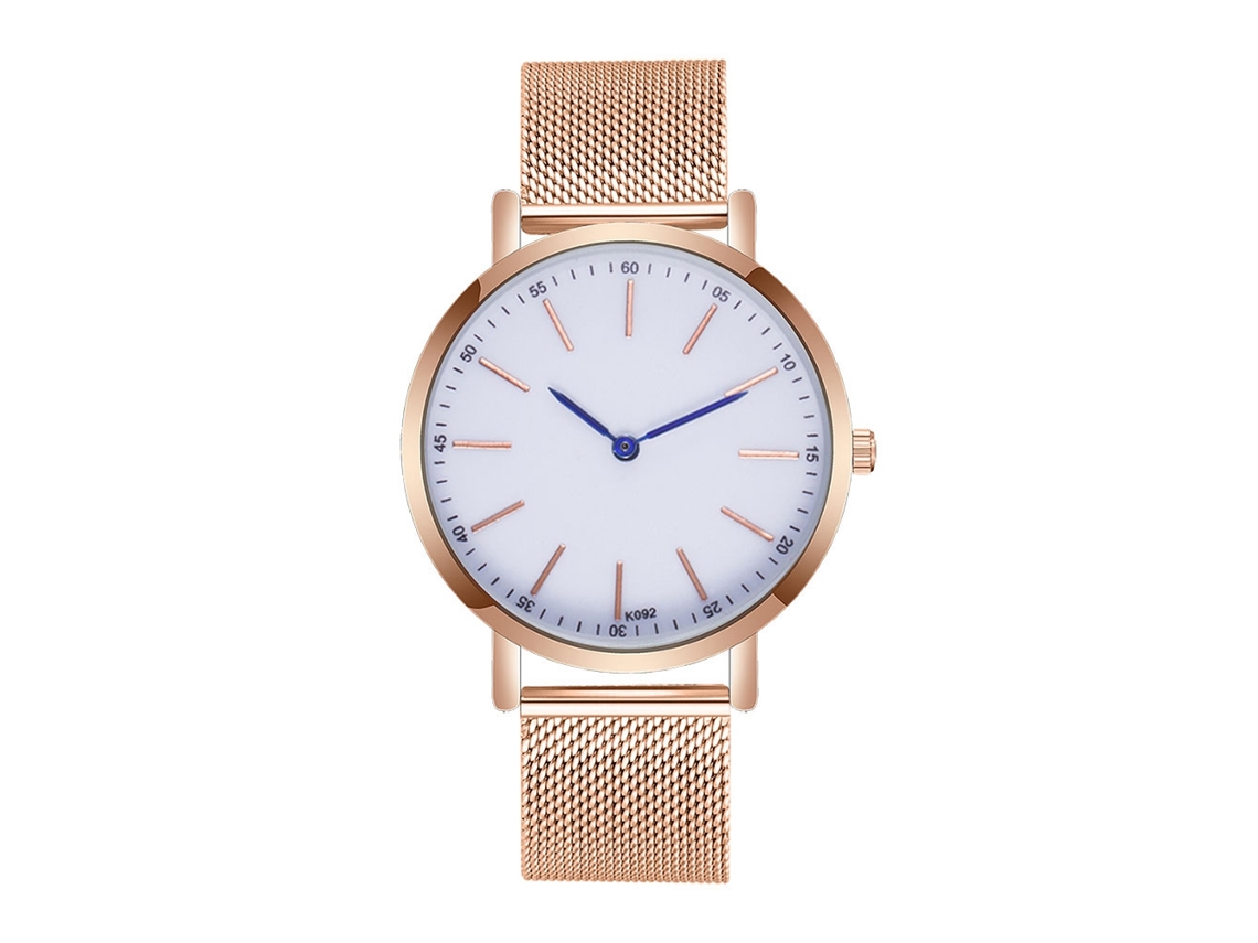 Reloj Hombre De Metal Pulsera Casual Negocios Cuarzo Regalo Cumpleaños K092 Oro Rosa