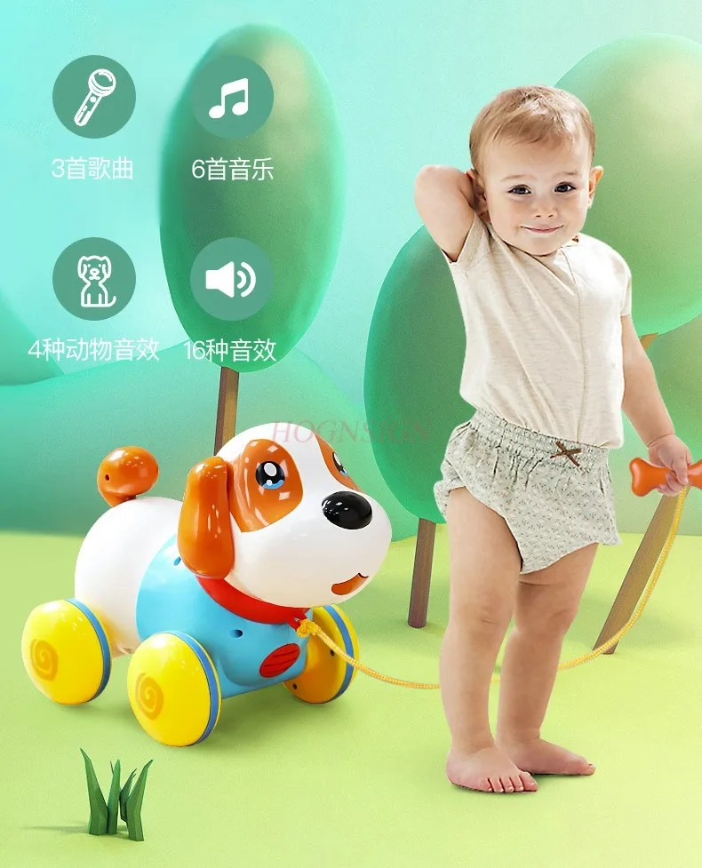 Perro De Juguete Para Niños, Puede Caminar, Tiene Cable De Alimentación, Adecuado Para Rompecabezas Para Bebés De 1 A 3 Años.