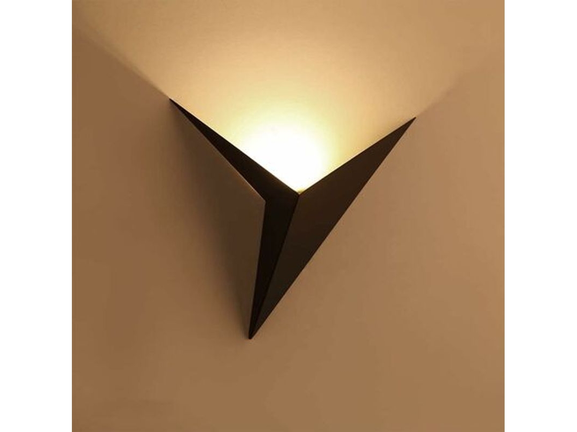Aplique De Pared Triangular Led De 3w Para Interiores, Negro Y Blanco Cálido, Metal Moderno, Dormitorio, Sala De Estar, Escalera.