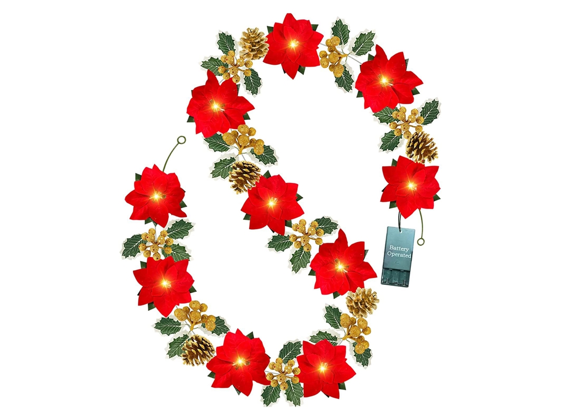 Luces navideñas con 20 LED intermitentes y pilas AA