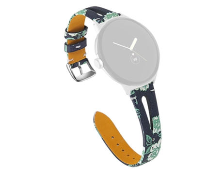 Correa de piel auténtica hueco con conector negro para Google Pixel Watch - estilo B