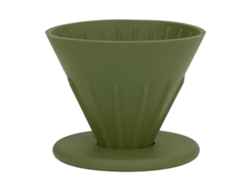 Cafetera de silicona reutilizable con filtro cónico para viajes, acampadas y el hogar. Verde.