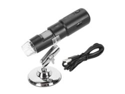 Microscopio digital inalámbrico portátil con aumento HD de 1000x, Wi-Fi y conexión USB.