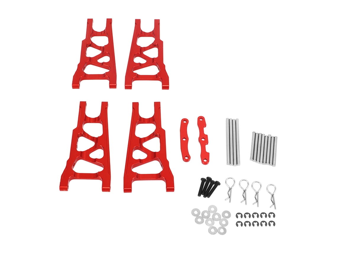 Brazos De Suspensión Delanteros Y Traseros De Aluminio Para Coche Rc Traxxas Slash 1/10, Color Rojo.