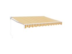 Maison Exclusive - Toldo Retráctil Aluminio Y Tela Amarillo Y Blanco 3,5x2,5 M
