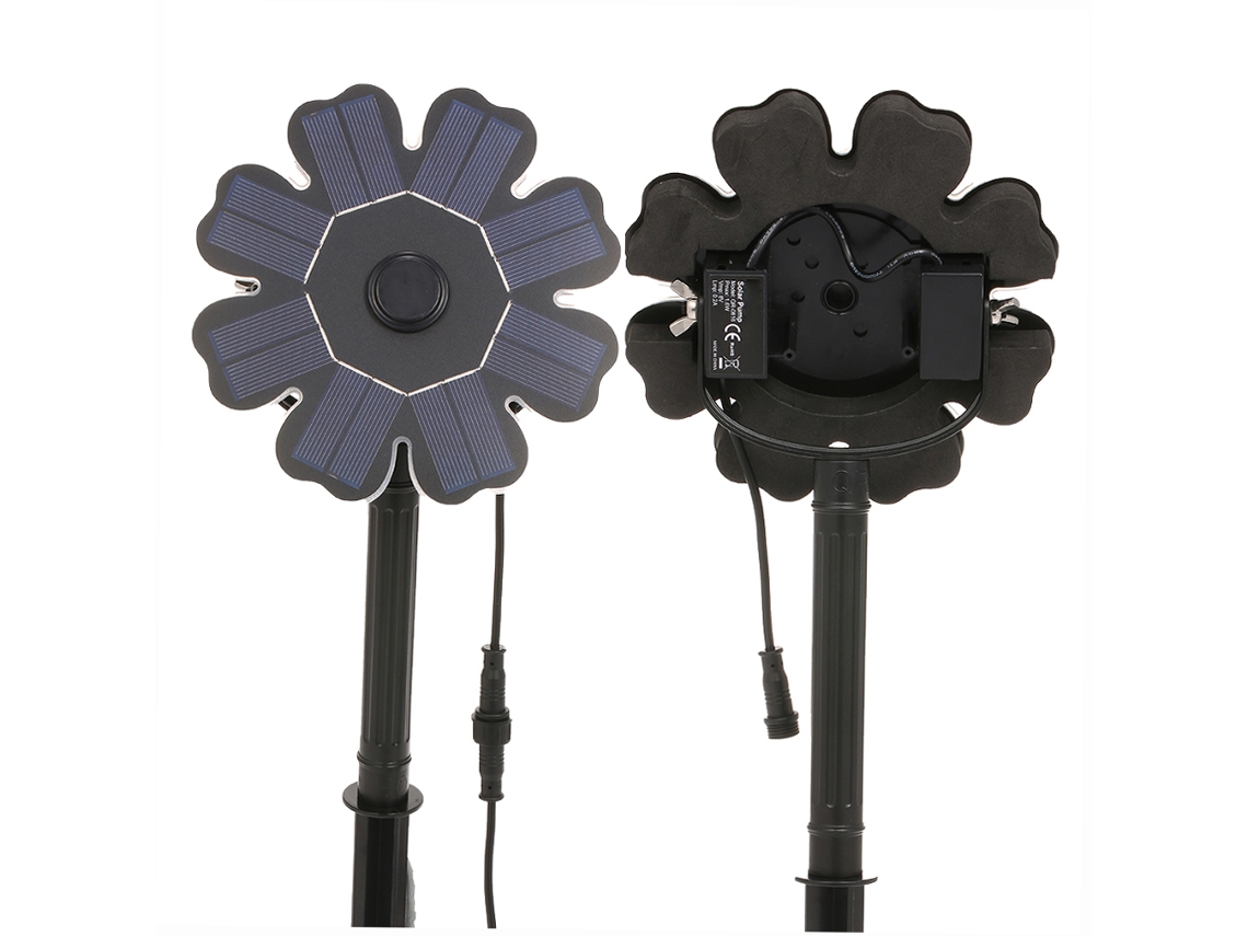 Bomba solar de 2 W para bebederos de pájaros con panel floral y estaca