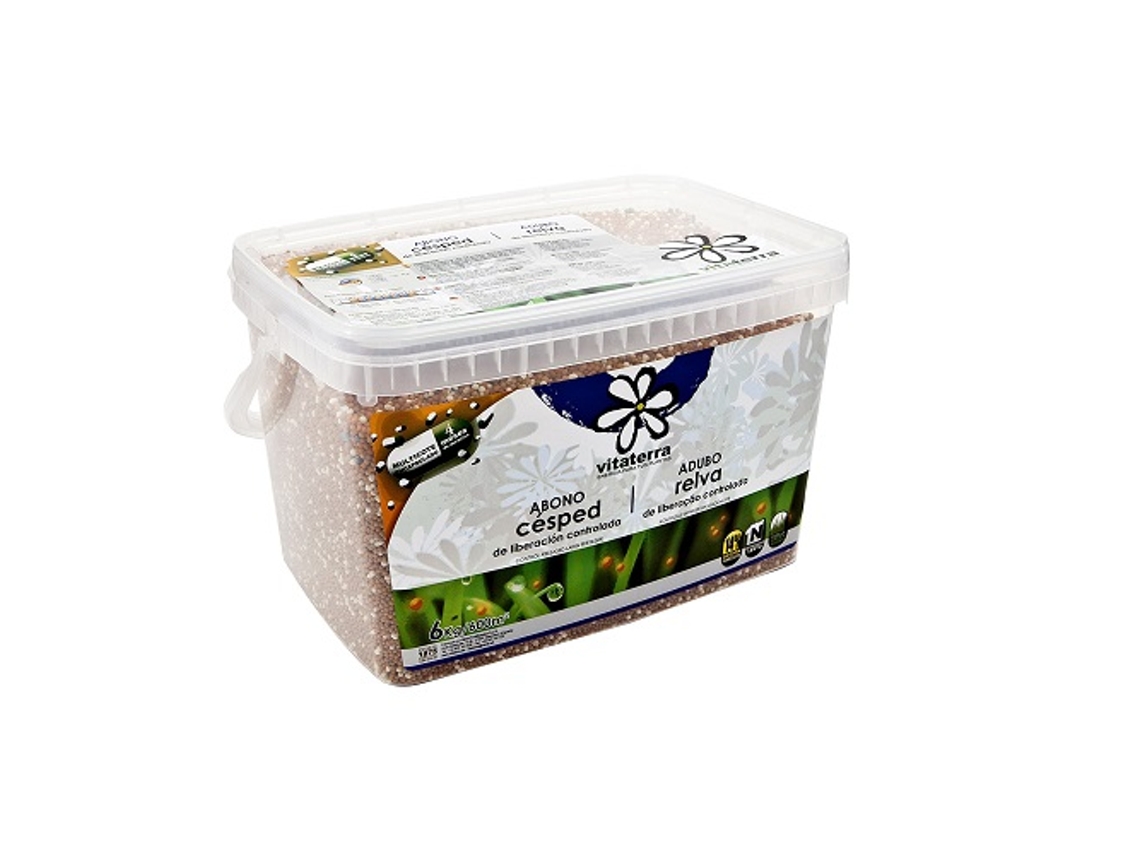 Fertilizante granulado de liberação controlada VITATERRA para balde de gramado 6 kg