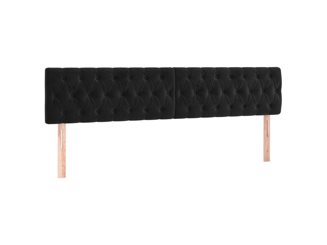 Juego de cabecero de cama de terciopelo de 2 piezas 100x7x78/88 cm Negro MAISON EXCLUSIVE