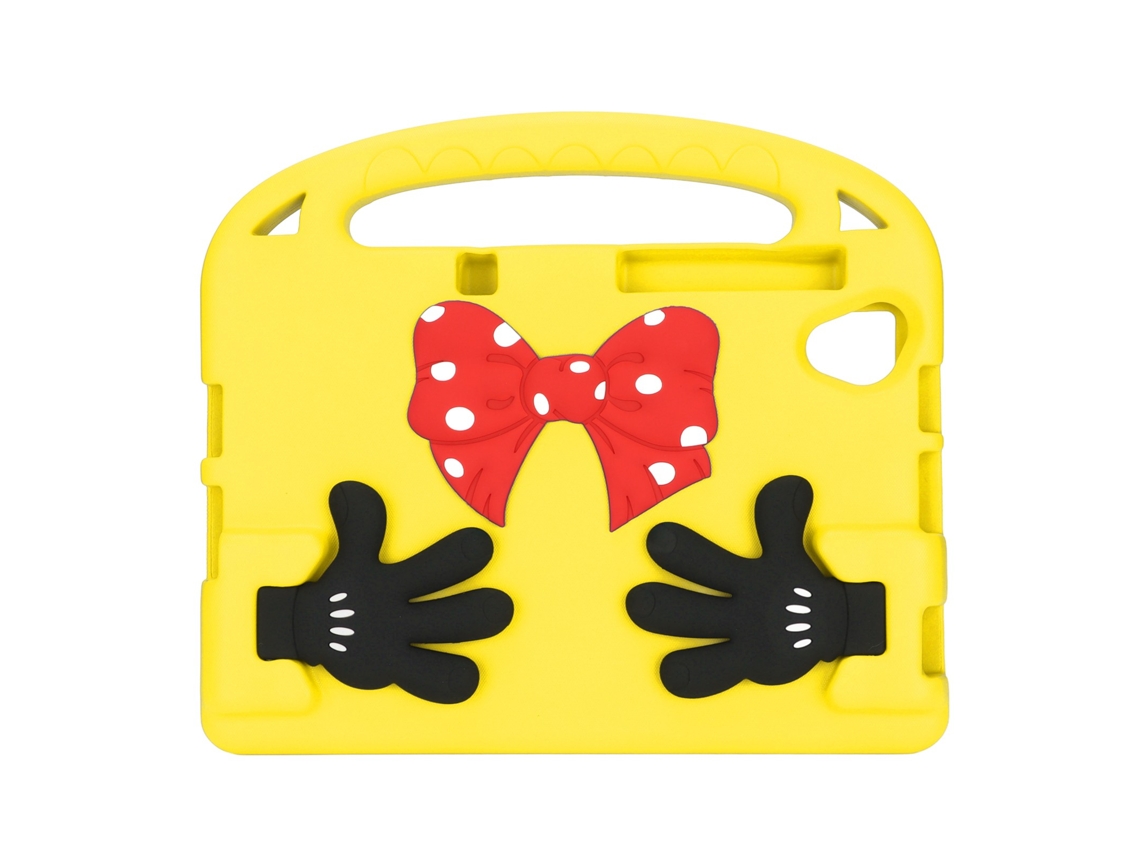 Funda para tableta infantil con diseño de dibujos animados, ángulo ajustable, no tóxica, color amarillo dorado claro
