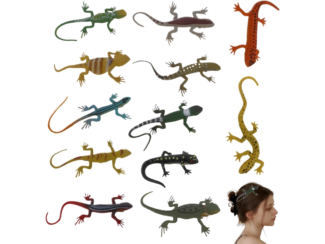 Accesorios Para Cheveux Reptile, 12 Pièces De Pinces À Farce Gecko