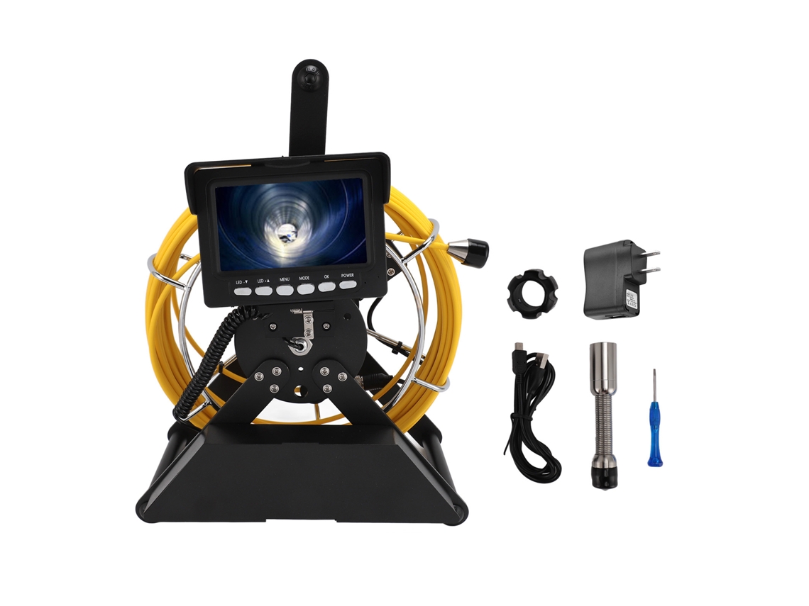 Cámara de inspección de tuberías 4500 mAh IP68 4,3 pulgadas DVR con grabación 50 m Enchufe estadounidense