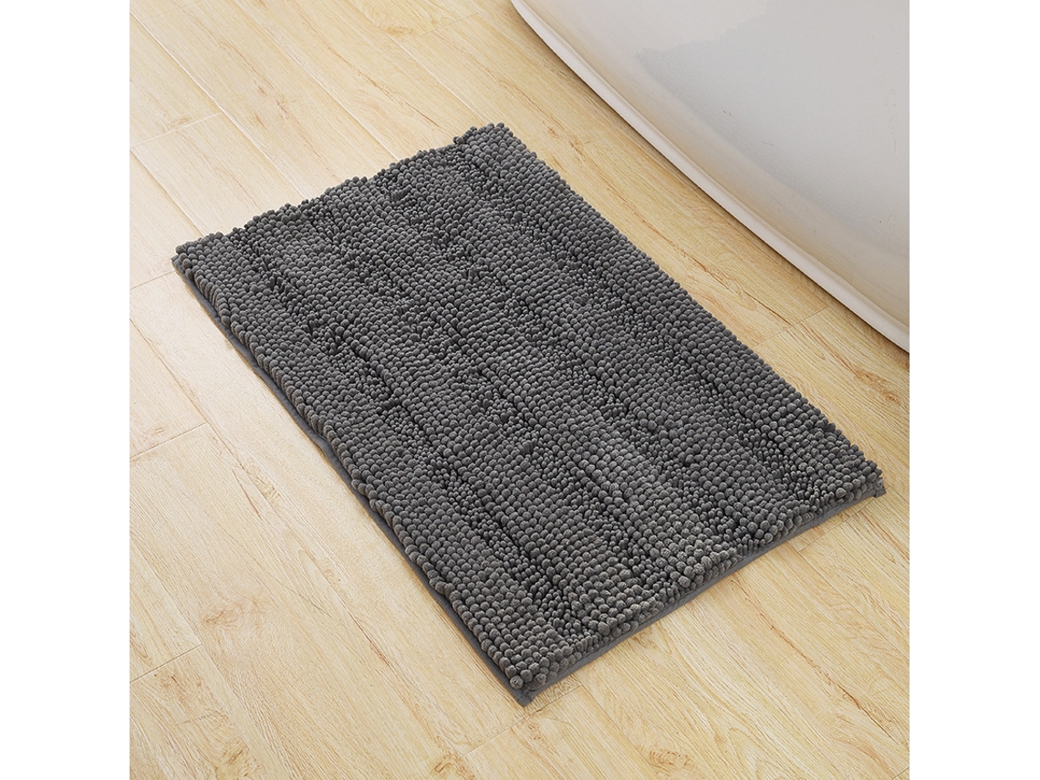 Alfombra de Baño LUUCOZK Antideslizantes Absorbentes Decoración Baño Secado Poliéster Gris (50x81cm)