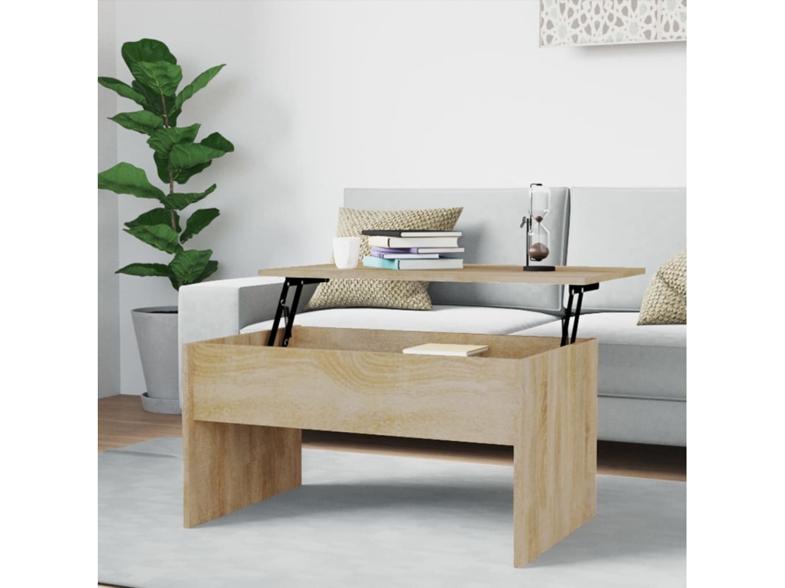 Mesa de Centro de Apoyo 80X50,5X41,5Cm Madera Procesada Roble Sonoma