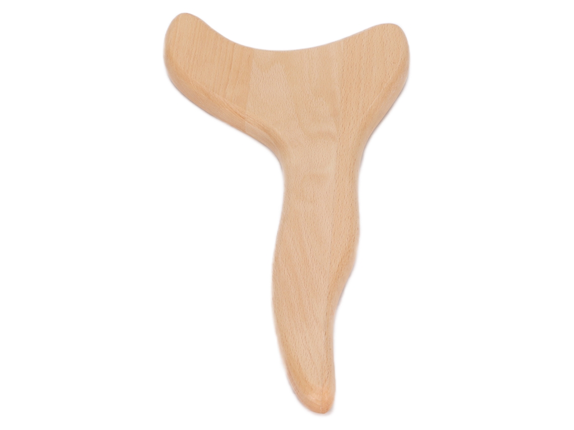 Gua Sha de madera de haya para masaje de meridianos de cuello y cuerpo Laopipfu