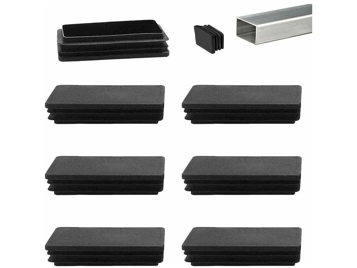 Tapas rectangulares, patas cuadradas de plástico con movimiento silencioso para patas de mesas y sillas, insertos de tubo con acabado profesional para muebles.