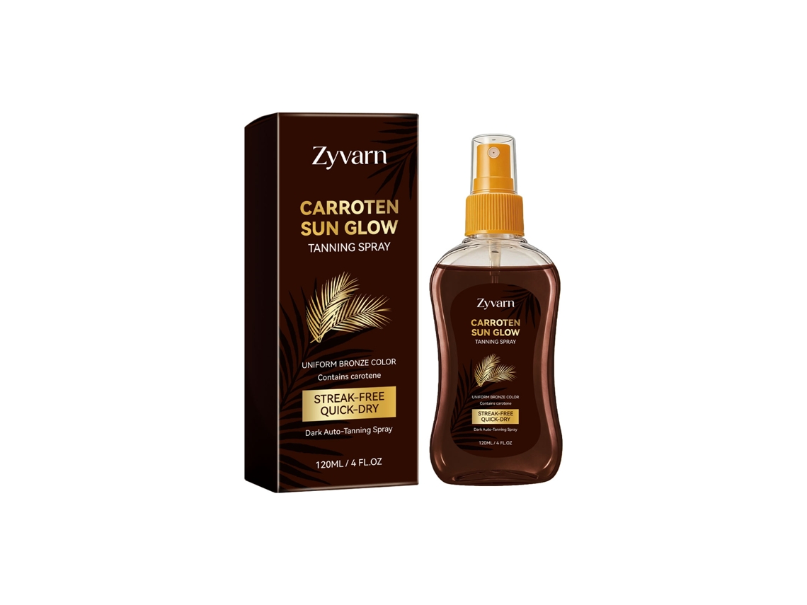 El spray bronceador de zanahoria Zyvarn ayuda a broncearse al aire libre en verano, logrando una piel clara, uniforme, radiante y natural.