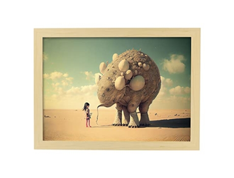 NACNIC Poster Criatura En Estilo Surrealismo Cinematográfico Ilustraciones Y Grabados De Historieta Abstracta Y Artística A3 Marcos Madera
