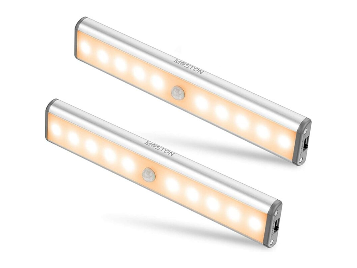 NEVEANCE Luz para Armario con Sensor de Movimiento, Luz sin Cable para Armarios con Batería Recargable Incorporada, Luz Nocturna Magnética Pegatinas para Cocin