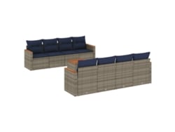 Maison Exclusive - Conjunto De Sofá De Jardín De 9 Piezas Con Cojines, Poliratán Gris