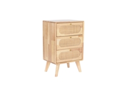 Cajonera Rubberwood Ratán Natural 40x30x63cm