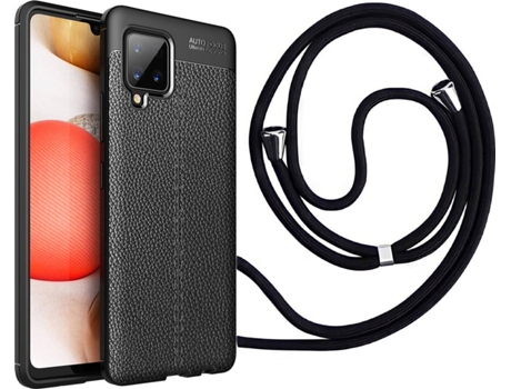 Funda Samsung A42 5G Rugged Leather con Collar Negro