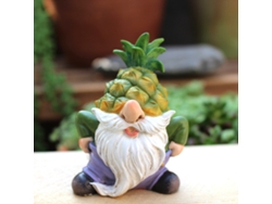 Estatua de piña enana en estilo de dibujos animados, miniatura para decoración de jardín, artesanía de resina.