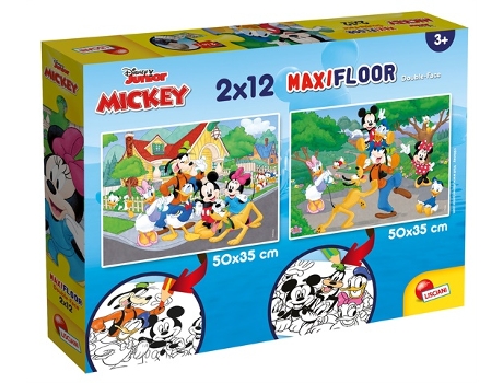 Puzzle LISCIANI Disney Maxifloor 2 x 12 Mickey rompecabezas 12 pieza(s) Dibujos