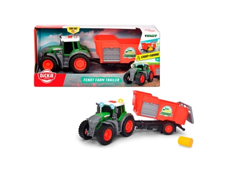 Tractor DICKIE Fendt Granja Trailer 26 Cm Luz Y Sonido (Edad Mínima Recomendada: 3 años)