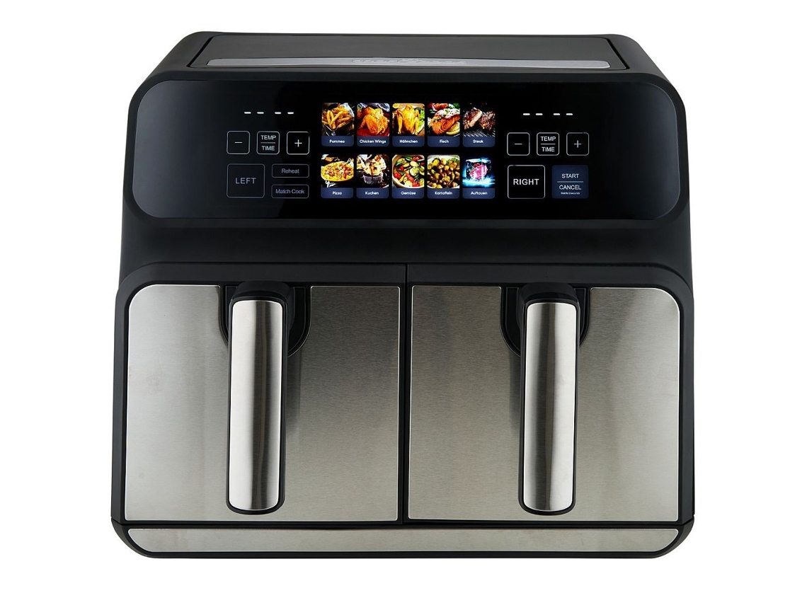 Pc Fr 1287 H Freidora de aire caliente independiente de 8 l y 2200 W, color negro, acero inoxidable Proficook