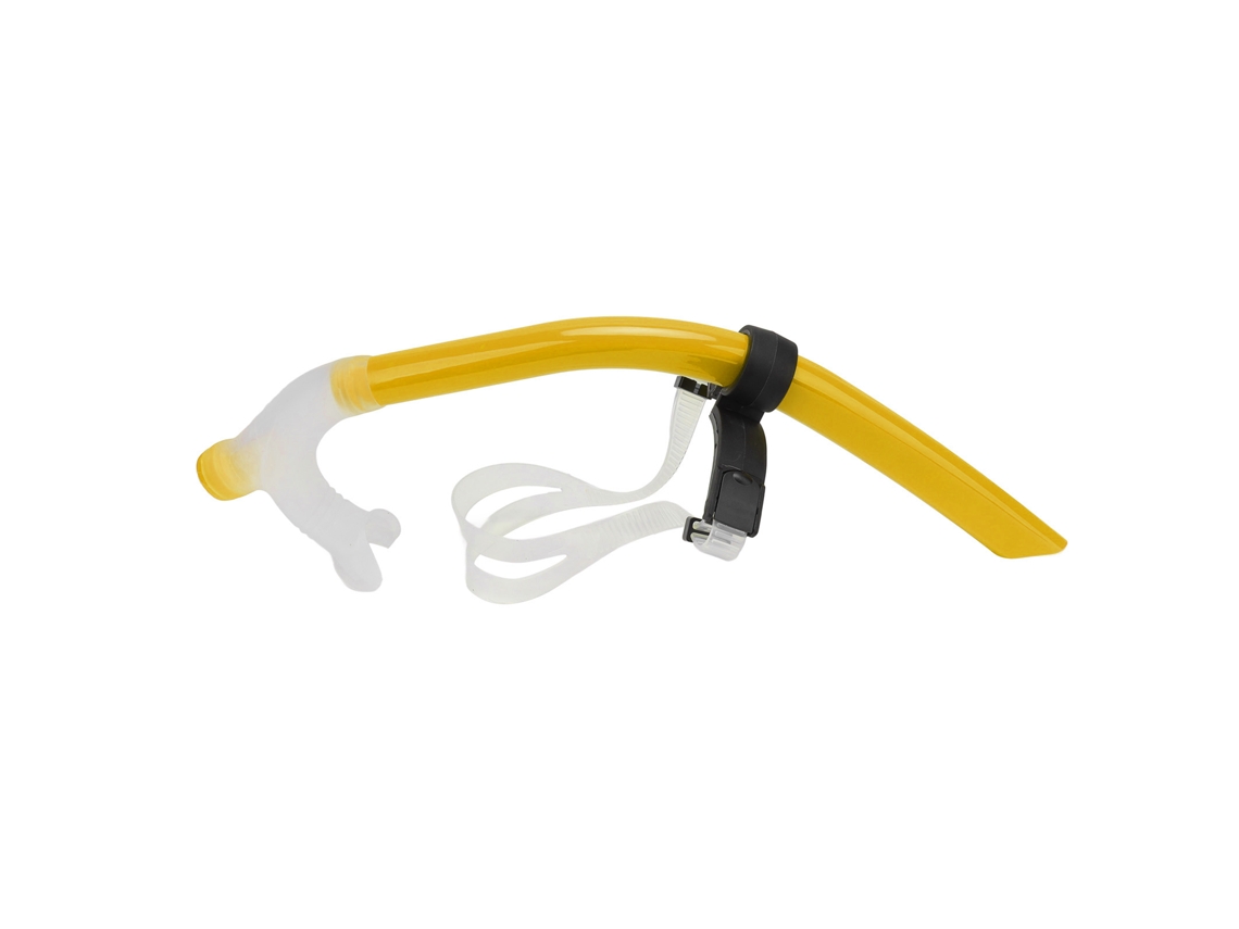 Tubo de respiración de silicona para natación con soporte ajustable para la cabeza, color amarillo