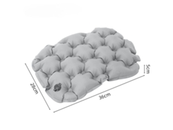 Cojín de asiento inflable, plegable, impermeable y reforzado, ideal para acampar al aire libre y para la oficina (gris). Czhhmart
