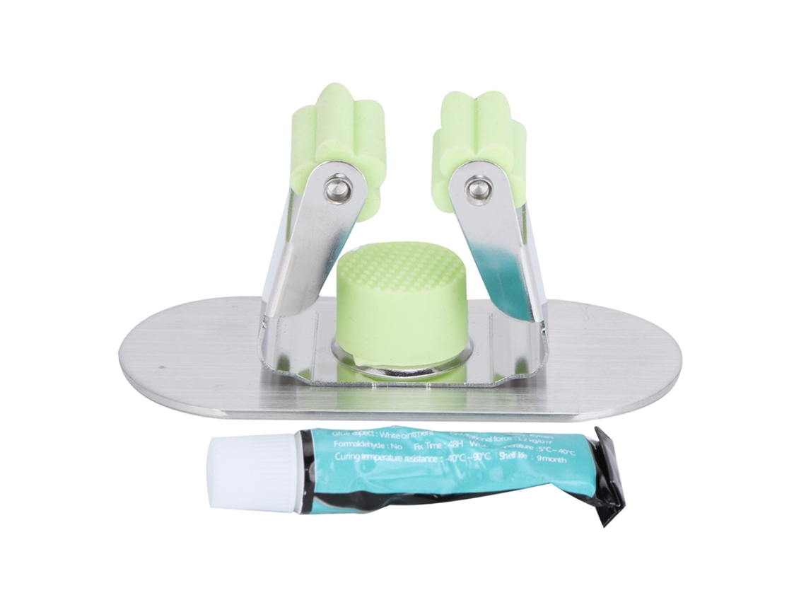 Soporte Para Escobas De Acero Inoxidable 304 Con Clip Para Cocina Y Baño - Verde