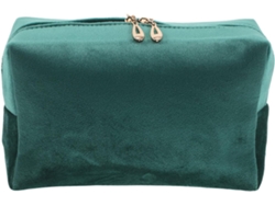 Trousse De Maquillage En Velours Verte Large, De Toilette Légère Y Spacieuse Fermeture Éclair Sé...