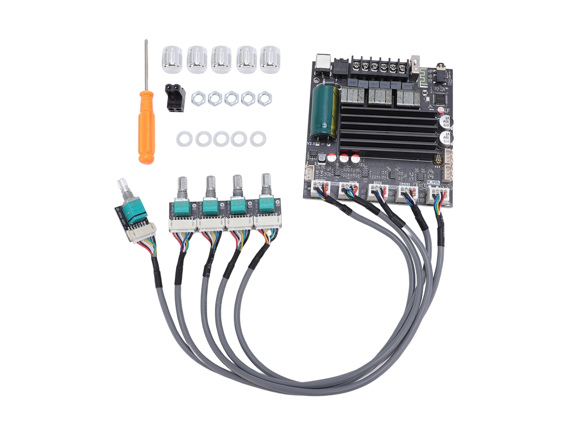 Placa Amplificadora Bluetooth De 2.1 Canales Tpa3221 De 100w, 100w Y 200w Con Cable De Extensión Dc12-30v 10a