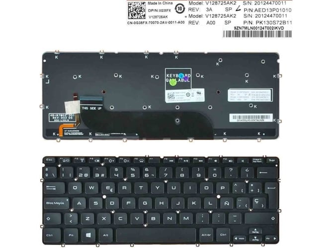 Teclado Retroiluminado para Portátil Dell Xps 13 L321X 0X52Tt Negro