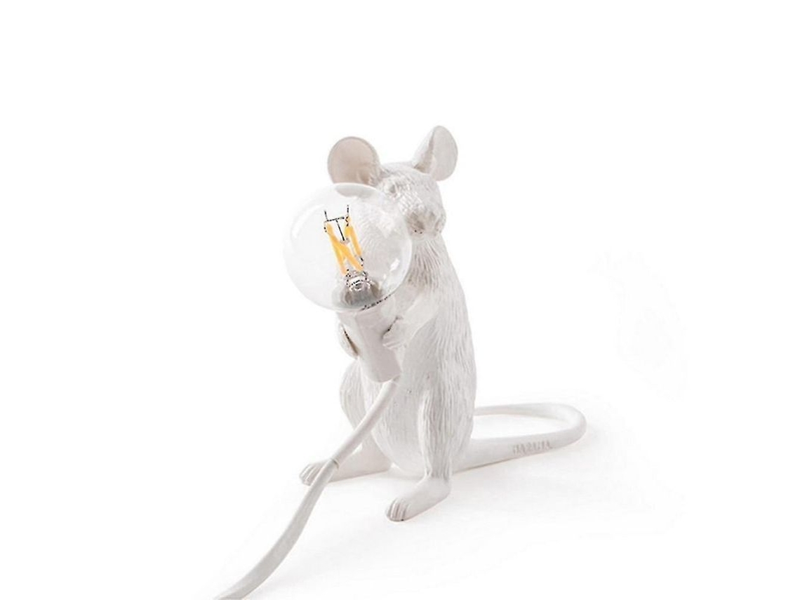 2026-7233-lámpara De Mesa Rata Animal Blanca Led E12 90-260v Interruptor De Perilla Moderna Regalo Navidad Niños Blanco-1