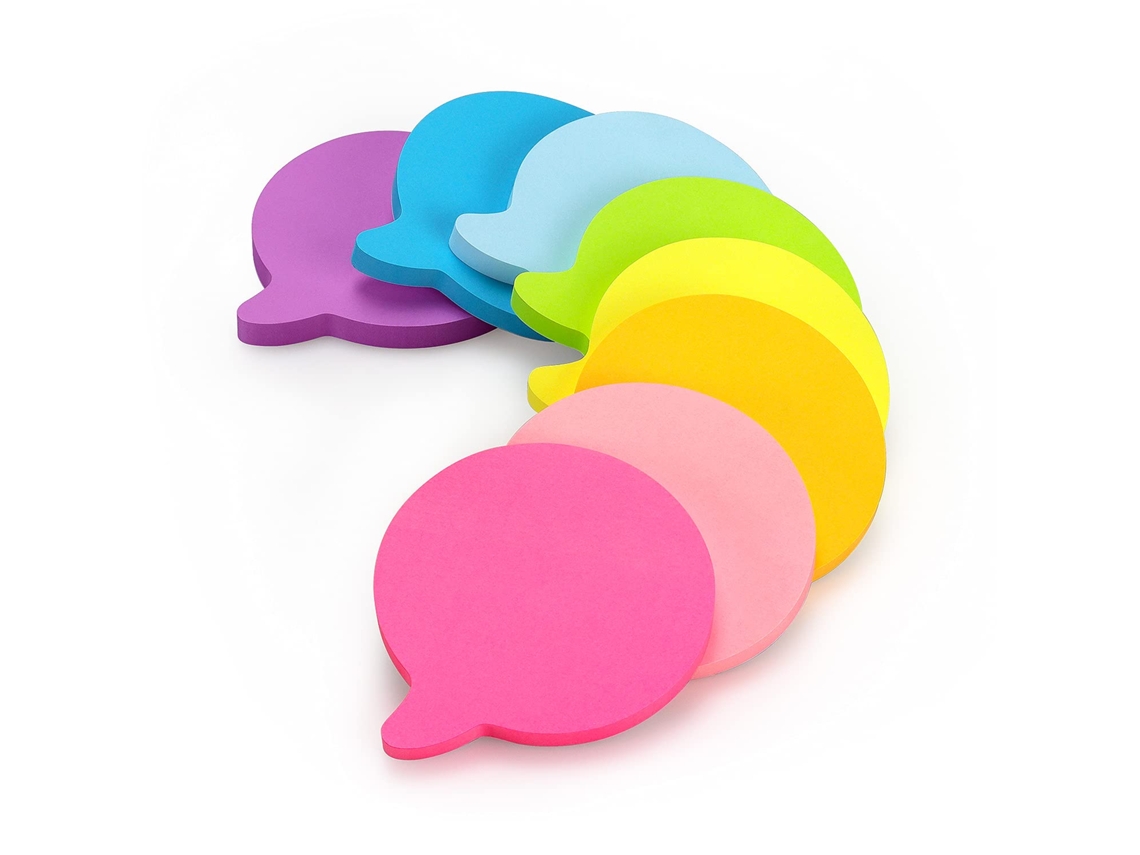 Notas Adhesivas Con Forma De Burbuja, 8 Colores Vibrantes, 75 Hojas Por Libro, Bloc De Notas Autoadhesivo.