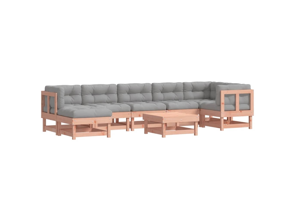 Maison Exclusive - Juego De Muebles Jardín 8 Pzas Y Cojines Madera Abeto Douglas