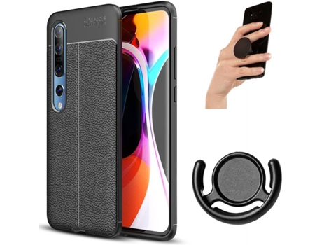 Carcasa, Popsocket y Soporte Xiaomi Mi 10 Rugged Leather Negro