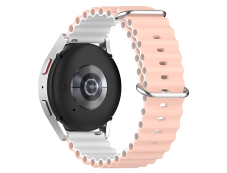 Correa de Silicona bicolor ajustable 20mm para Huami Amazfit GTS 4/GTS 4 Mini/GTS 3 - rosa/blanco