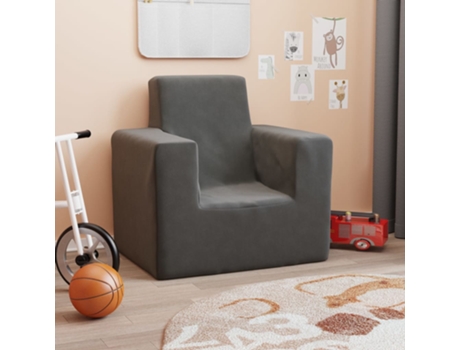 MAISON EXCLUSIVE - Sofá para niños felpa suave gris antracita