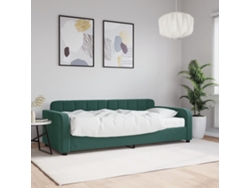 Sofá Cama Con Colchón Terciopelo Verde Oscuro 90x200 Cm