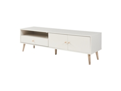 Mueble de TV Hallevil con cajón y 2 puertas 150x39x45 cm Blanco [EN.CASA]