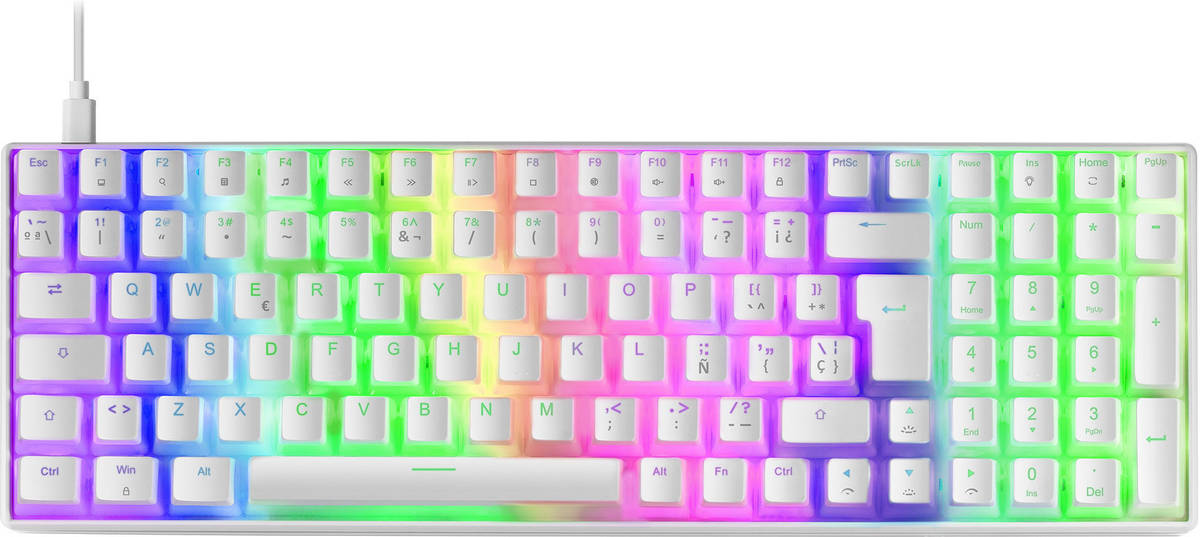 Teclado Gaming MARS Mkultrawbres8 (Mecánico - - Blanco)