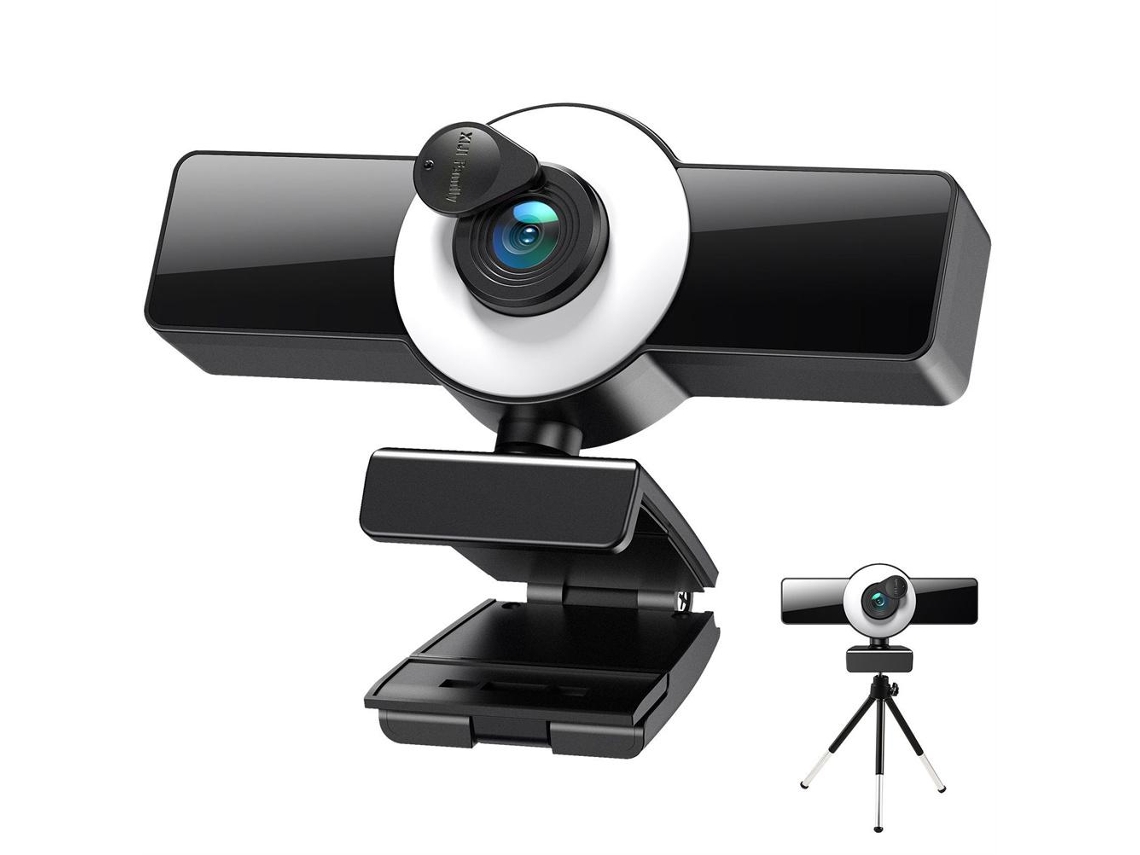 Câmera Web 4k Hd 1080p Com Microfone Foco Automático Usb Para Pc Laptop Com Capa Tripé