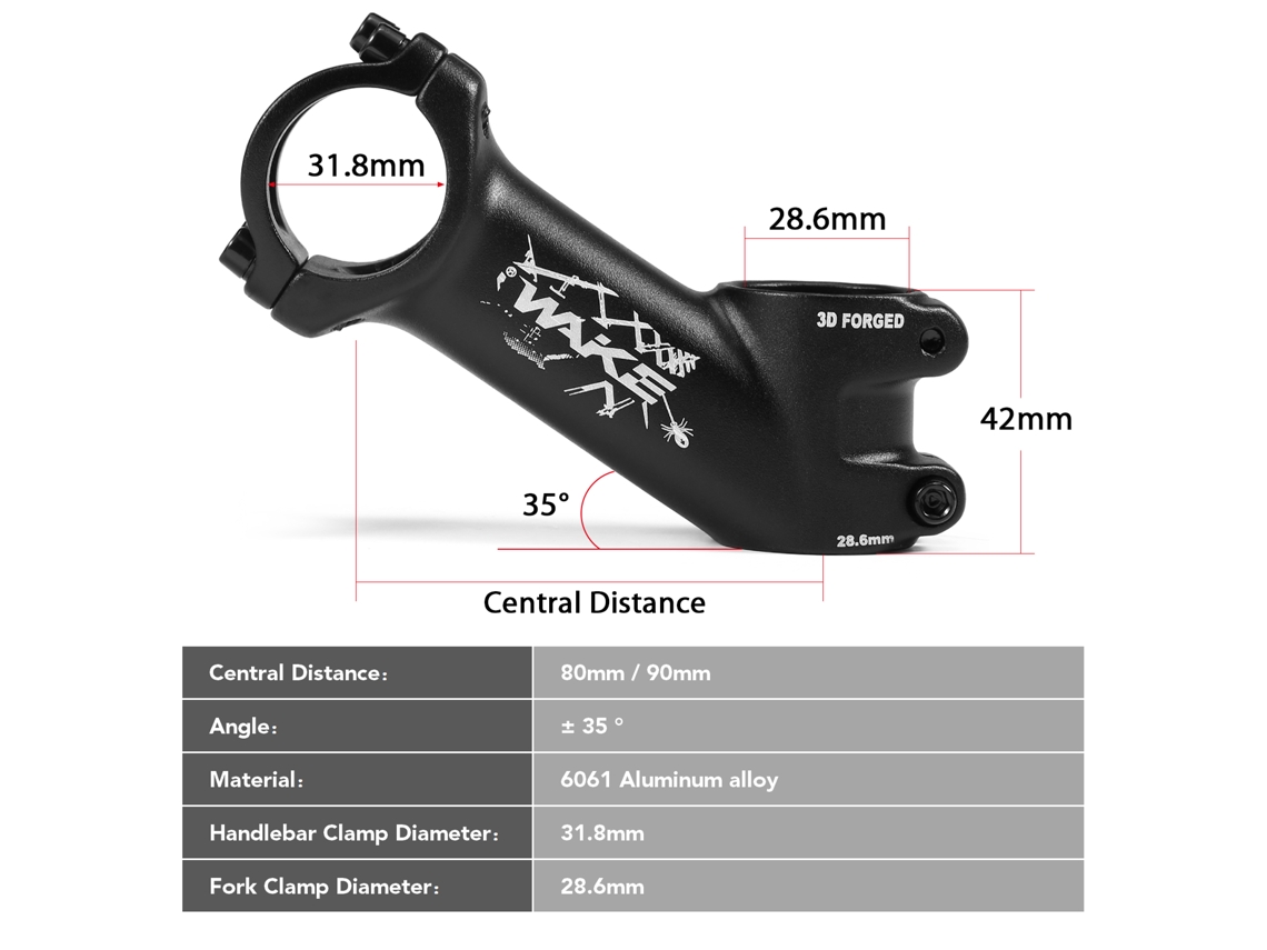 Buje Ultraligero De 35 Grados Para Manillares De 31,8 Mm, Mtb Y Bicicleta De Carretera, Aluminio 6061.